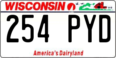WI license plate 254PYD