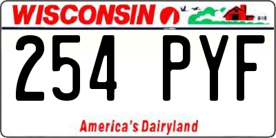 WI license plate 254PYF