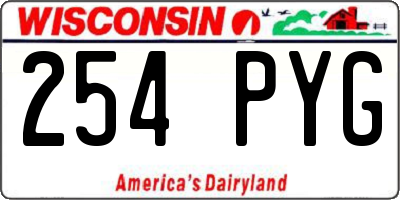 WI license plate 254PYG