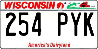 WI license plate 254PYK