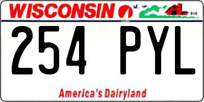 WI license plate 254PYL