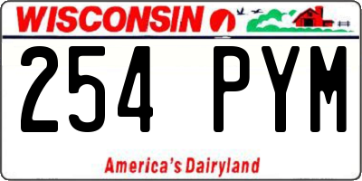 WI license plate 254PYM