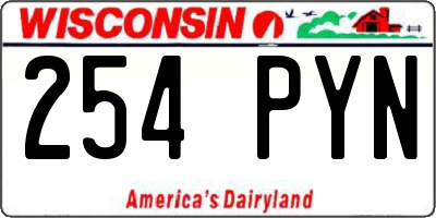 WI license plate 254PYN