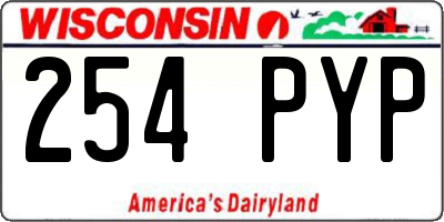 WI license plate 254PYP