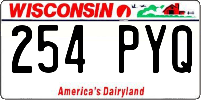 WI license plate 254PYQ