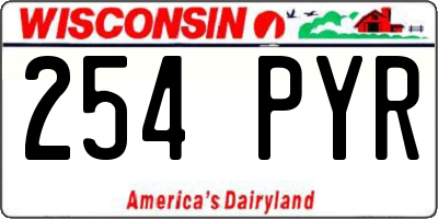 WI license plate 254PYR