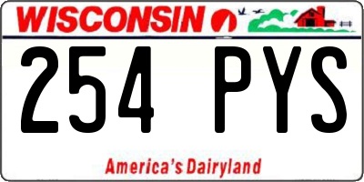 WI license plate 254PYS
