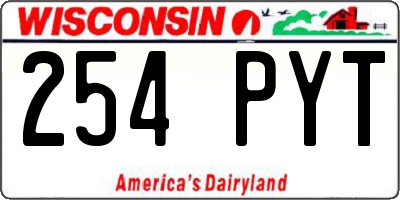 WI license plate 254PYT