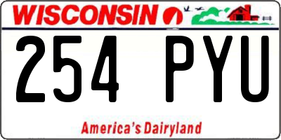 WI license plate 254PYU
