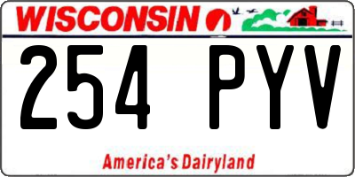WI license plate 254PYV