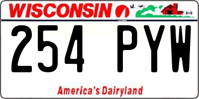 WI license plate 254PYW
