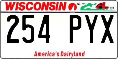 WI license plate 254PYX