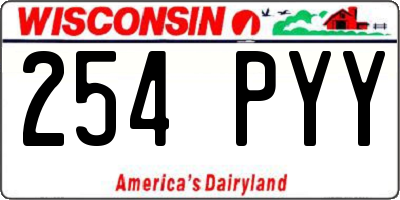 WI license plate 254PYY