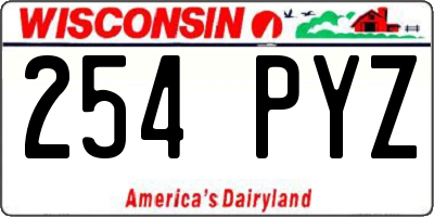 WI license plate 254PYZ