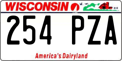 WI license plate 254PZA