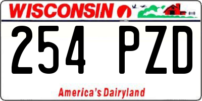 WI license plate 254PZD