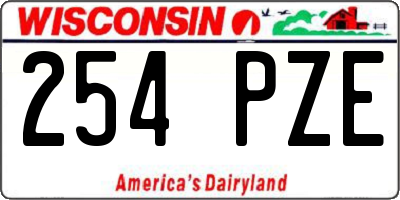 WI license plate 254PZE