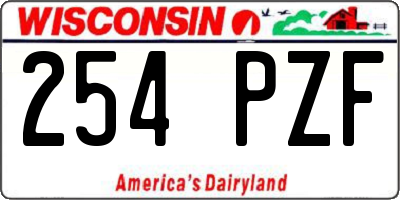 WI license plate 254PZF