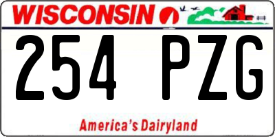 WI license plate 254PZG