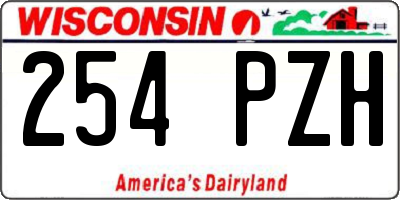 WI license plate 254PZH