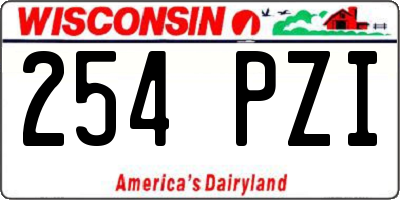 WI license plate 254PZI