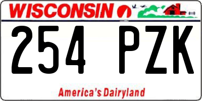 WI license plate 254PZK