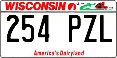 WI license plate 254PZL