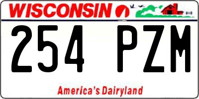 WI license plate 254PZM