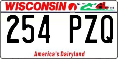 WI license plate 254PZQ