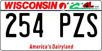 WI license plate 254PZS