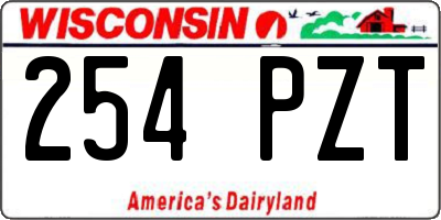 WI license plate 254PZT