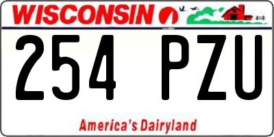 WI license plate 254PZU