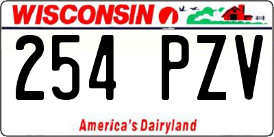 WI license plate 254PZV