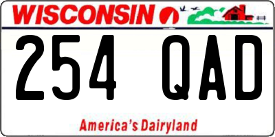WI license plate 254QAD