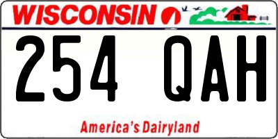 WI license plate 254QAH