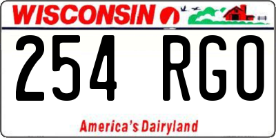 WI license plate 254RGO
