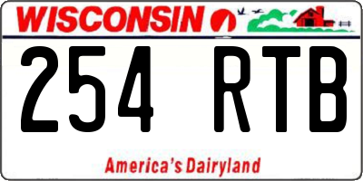 WI license plate 254RTB