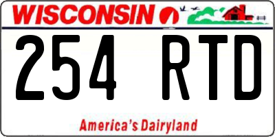 WI license plate 254RTD