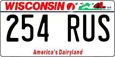 WI license plate 254RUS
