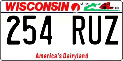 WI license plate 254RUZ