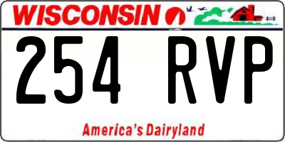 WI license plate 254RVP