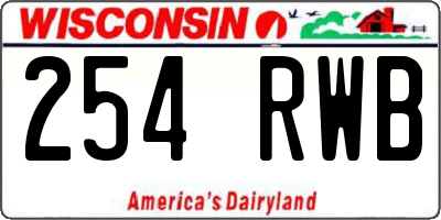 WI license plate 254RWB