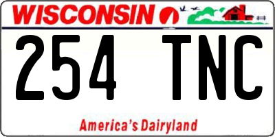 WI license plate 254TNC