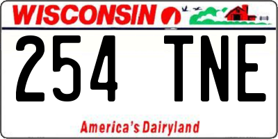 WI license plate 254TNE