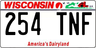 WI license plate 254TNF