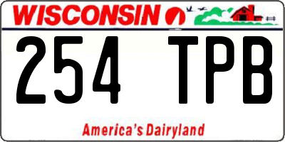 WI license plate 254TPB