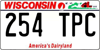 WI license plate 254TPC