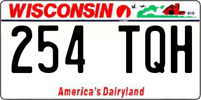 WI license plate 254TQH