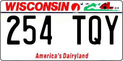 WI license plate 254TQY