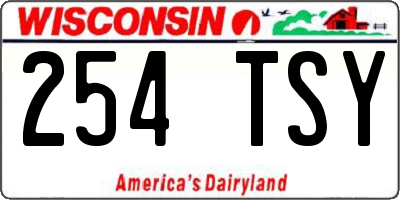 WI license plate 254TSY